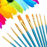 10Pcs Art Paint Brush Artist Brushes Set Fine Pointed For Water caca Color. M8K7